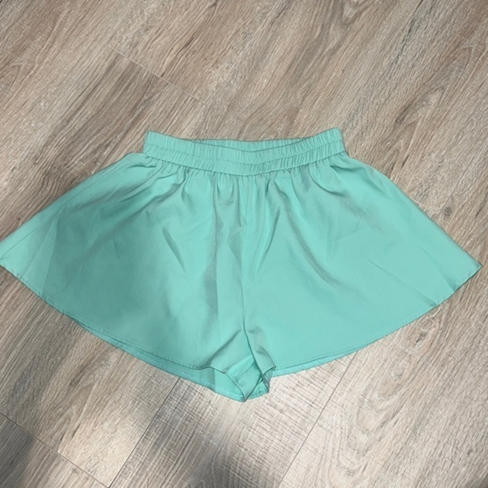 Mint green skater skirt shorts high waisted